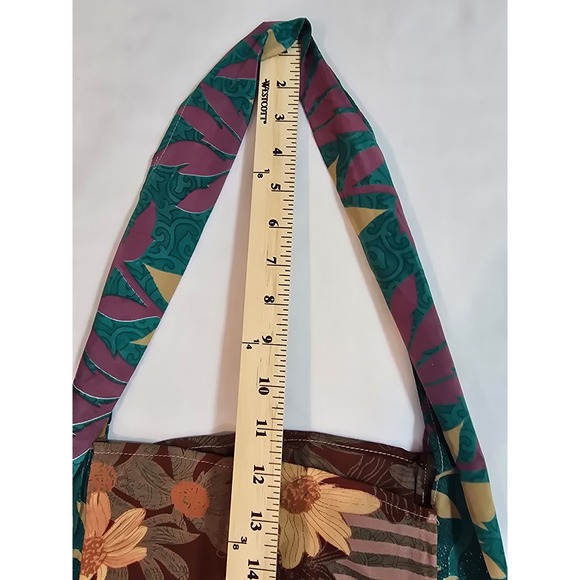 Unique Handmade Patchwork Shoulder Bag Hobo Boho Ethnic Style 100% Silk - Picture 8 of 9